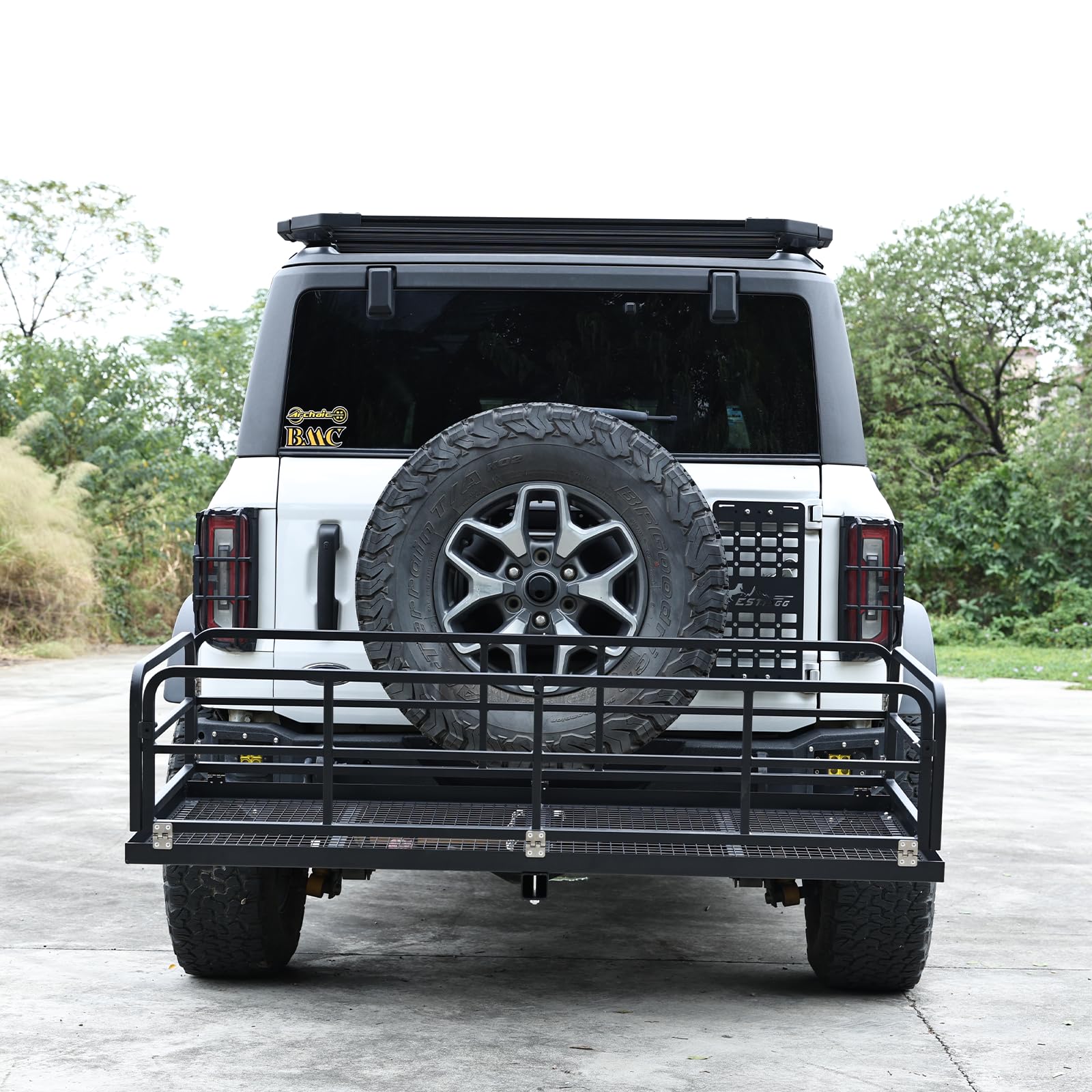 Garvee Hitch-Mounted Cargo Basket, 750 Lbs Capacity Vehicle Cargo Carrier Fit 2" Receiver with High Side Rails Fits 2" Receiver Stabilizer for Suv, Rv, Truck, Trailer, Pickup