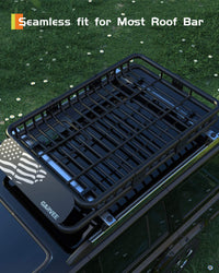 Garvee 51"x 36"x 5" Roof Rack Basket Rooftop Cargo Carrier with Extension Black Car Top Luggage Holder Universal for SUV Cars