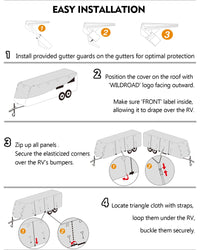 \Garvee 6-Layer Heavy-Duty RV Cover - Waterproof Windproof Travel Trailer Cover with Breathable Top, Tire Covers, and Accessories, Fits 21'-24' Motorhomes & Campers
