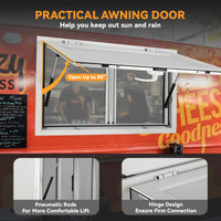 Garvee Concession Window, 60" W x 40" H Food Truck Service Window, Aluminum Alloy Serving Window with 2 Horizontal Sliding Screen Windows & Awning Door  (Glass Not Included)