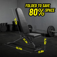 Garvee Adjustable Weight Bench, 800 Lbs Capacity, 8 Backrest & 3 Seat Positions, Adjustable Bench for Full Body Workout, Space-Saving Foldability, for Indoor Workout, Home Gym (Black)