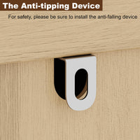 Garvee 5 Drawer Dresser for Bedroom, Rattan Chest of Drawers with Deep Drawers, Large Modern Double Dresser for Closet with Wide Top, Horizontal Wooden Dresser for Living Room, Hallway, Kids Room, Natural