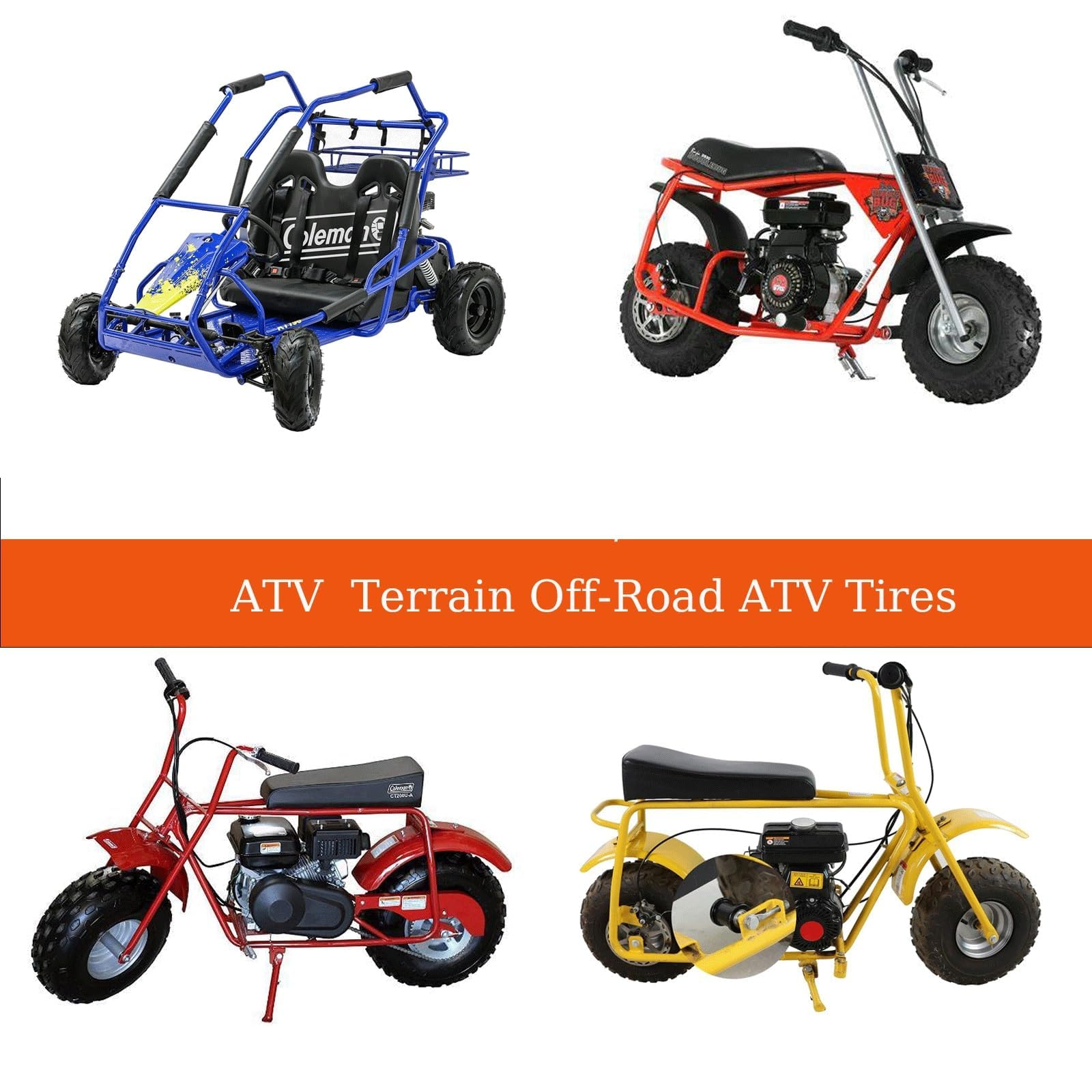 Garvee 16x6-8 ATV Tires, 4PR All Terrain 16x6-8 TL QD116 ATV UTV Trail Sand Mud Off-Road Tires (Pack of 2, Tubeless)