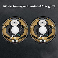 Garvee 10"x2-1/4" Electric Trailer Brake Assembly, Self-Adjusting Electric Brakes Kit for 3500 Lbs Axle, 4-Hole Mounting Brake Backing Plates, Left & Right Side Braking System Replacement Parts, 2 Pair