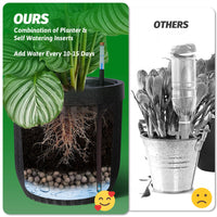 Garvee 14.5 Inch Tall Planters Set of 2 Flower Pots with a Water Level Monitor, Self Watering Insert and Hidden Wheels, Ideal for Living Room, Bedroom Office, Patio, Porch, Garden, Black