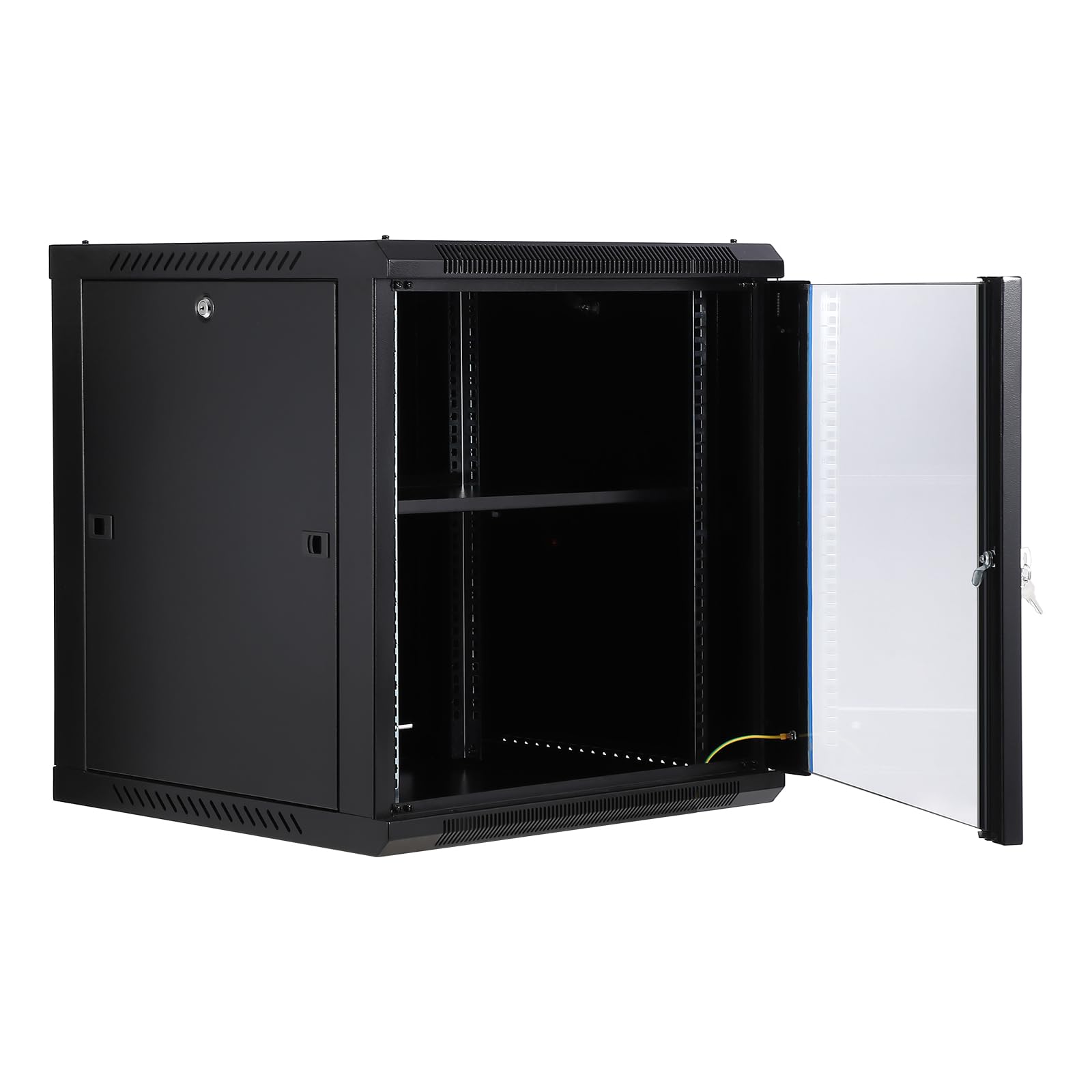 Garvee 12U Wall Mount Network Cabinet - 23.6" Deep Server Rack Enclosure with Locking Glass Door & Removable Side Panels, IT/AV Equipment Rack for Secure Data and Audio-Visual Installations