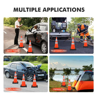 Garvee 6 Pack 28 inch Traffic Safety Cones, PVC Safety Traffic Cone with Reflective Collar, Orange Traffic Cones for Traffic Control, Driving Training, Parking Lots