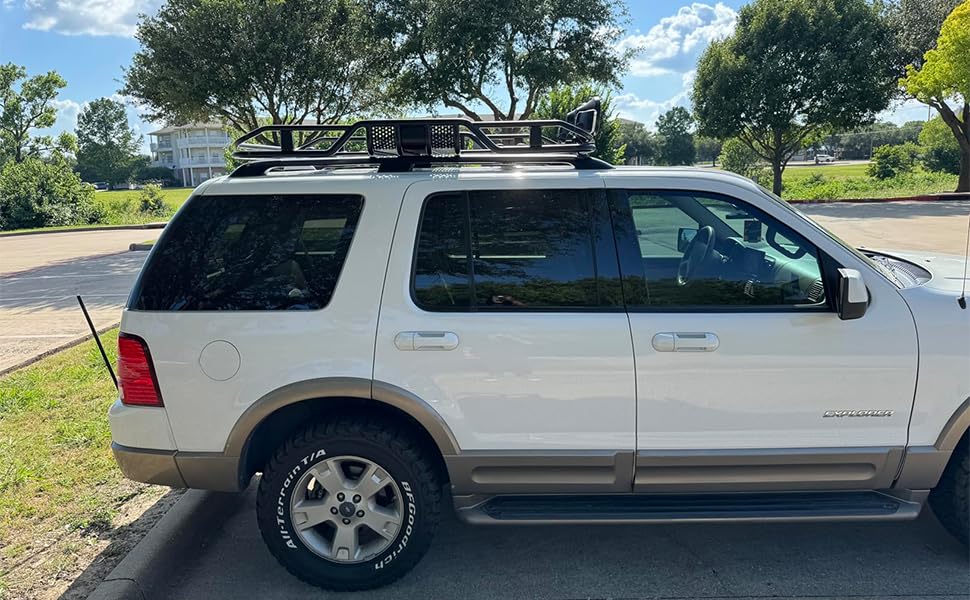 Garvee 50"x38"x6.3" Rooftop Cargo Basket, 165 lbs Capacity Lightweight Anti-Rust Roof Rack for SUVs, Cars & Trucks