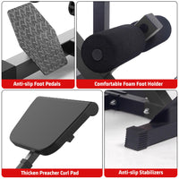 Garvee 2-In-1 Roman Chair & Preacher Curl Bench Multi-Function Heavy-Duty Hyperextension Bench for Home With Adjustable Height for Arms, Ab, Back, Glute & Leg Extension Exercise Equipment, Black