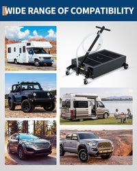 Garvee 25GAL Oil Drain Pan with 12V 180W Pump, Metal Cart, Folding Handle, 8FT Hose, Wheels, for Cars SUVs Trucks Buses RVs