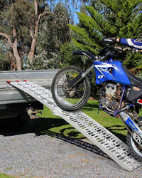 Garvee Folding Loading Ramp, 750 lbs Capacity, Aluminum Portable ATV UTV Ramp Motorcycle Ramp for Dirt Bikes, Carts, Lawn Mowers, Snow Blowers