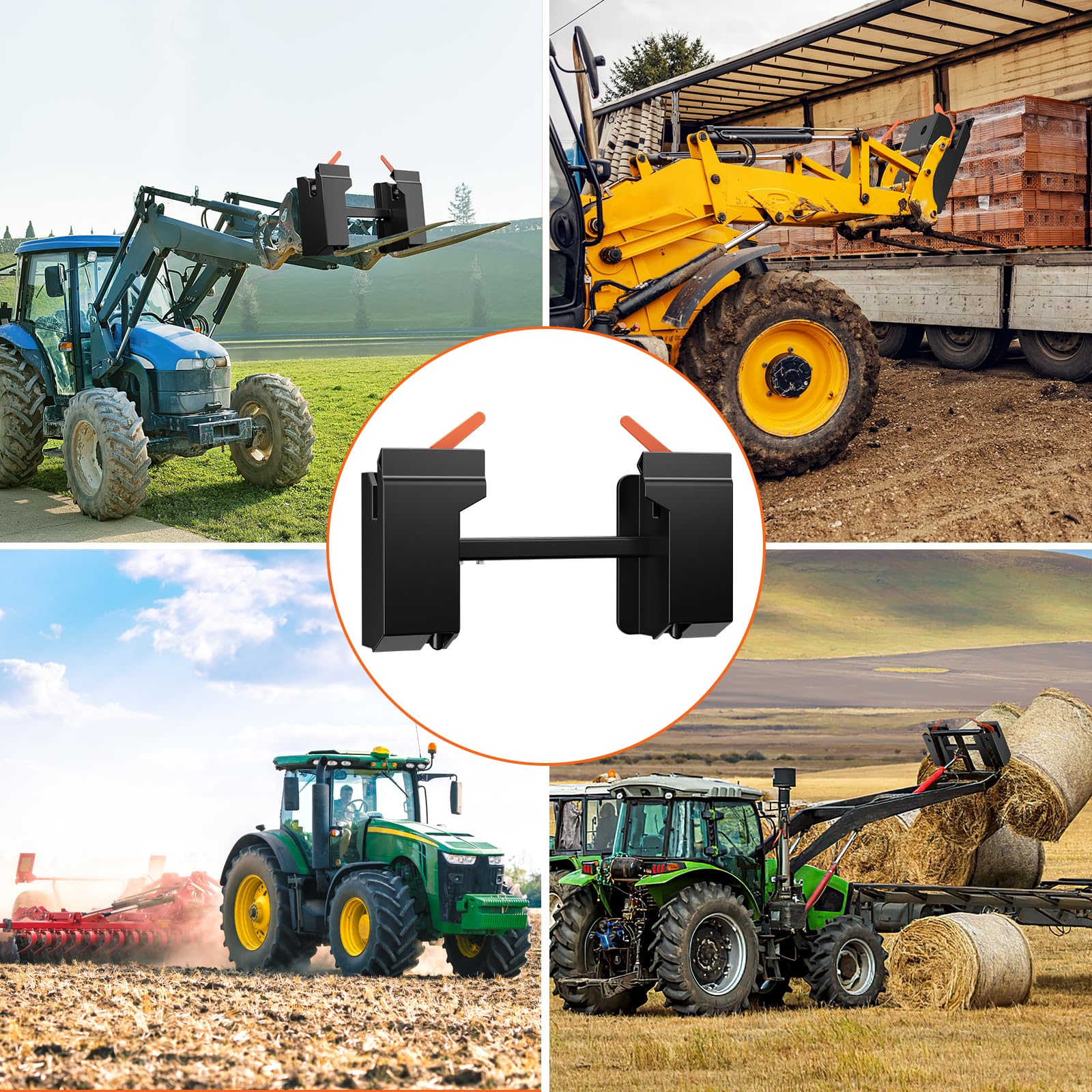 Garvee Universal Adjustable Skid Steer Adapter Quick Attach Tach Attachment Conversion Plate Adapter Compatible for Bobcat Kubota