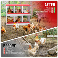 Garvee 6 Compartments Metal Chicken Nesting Boxes, Nesting Boxes, Chicken Laying Box with Roll Out Egg Collection with Vented Holes