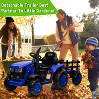 Garvee Ride - P Series: 12V Remote Control Tractor for Kids with 7-LED & Safety Belt - Blue