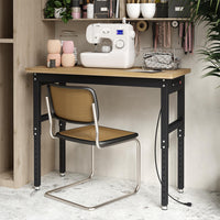 Garvee 60" x 20" Height Adjustable Workbench, 2200 Lbs Weight Capacity with Power Socket,Cable for Garages, Workshops, Homes & Offices (Rubber Pads)