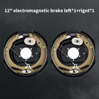 Garvee 12" x 2" Electric Trailer Brake Assembly, Self-Adjusting Electric Brakes Kit for 7000 Lbs Axle, 5-Hole Mounting Brake Backing Plates, Left & Right Side Braking System Replacement Parts, 1 Pair