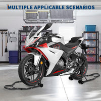 Garvee Motorcycle Stand Lift 900Lbs Capacity Adjustable Front & Rear Combo Steel Frame Powder-Coated Durable Universal Fit Maintenance Use