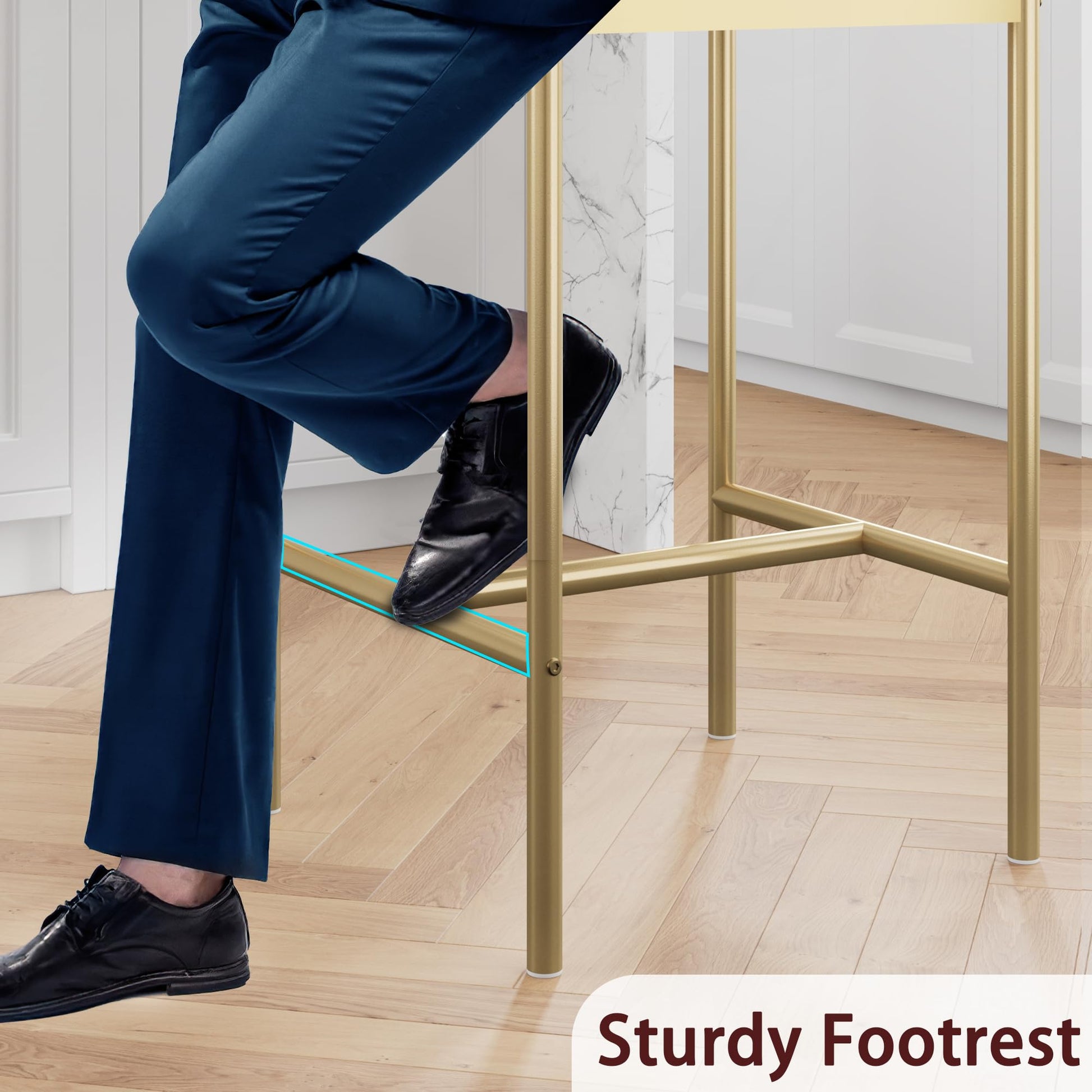 Garvee Dining Table Set for 2, Kitchen Table Set, Dining Room Table Set with 2 Velvet Upholstered Bar Chairs, 3 Piece Counter Height Table Set for Small Space, Apartment, White