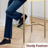 Garvee Dining Table Set for 2, Kitchen Table Set, Dining Room Table Set with 2 Velvet Upholstered Bar Chairs, 3 Piece Counter Height Table Set for Small Space, Apartment, White