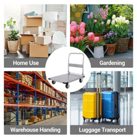 Garvee Platform Truck Cart 2000 LBS Load Capacity, Foldable Steel Hand Push Dolly with 6" TPR Brake Wheels, Heavy Duty Flatbed Hand Cart 36" x 24" for Loading and Moving, Home Office Warehouse