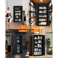 Garvee Metal Storage Cabinet - 72" Lockable Tool Cabinet with 360° Wheels, Drawers, 4 Doors, and Adjustable Shelves, Ideal for Garage, Home, and Office