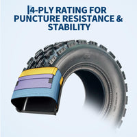 Garvee 19x7-8 ATV/UTV Knobby Sport Tires - Front 19x7x8 Mini Bike Tires, 4-Ply Tubeless All-Terrain, Black