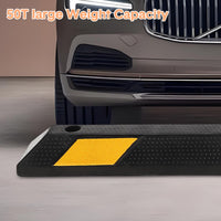 Garvee 72" Rubber Parking Curb Heavy Duty Wheel Stopper with Yellow Reflective Stripes for Garage Driveway Parking Lot 72" x 6" x 4"