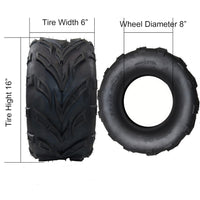 Garvee 16x6-8 ATV Tires, 4PR All Terrain 16x6-8 TL QD116 ATV UTV Trail Sand Mud Off-Road Tires (Pack of 2, Tubeless)