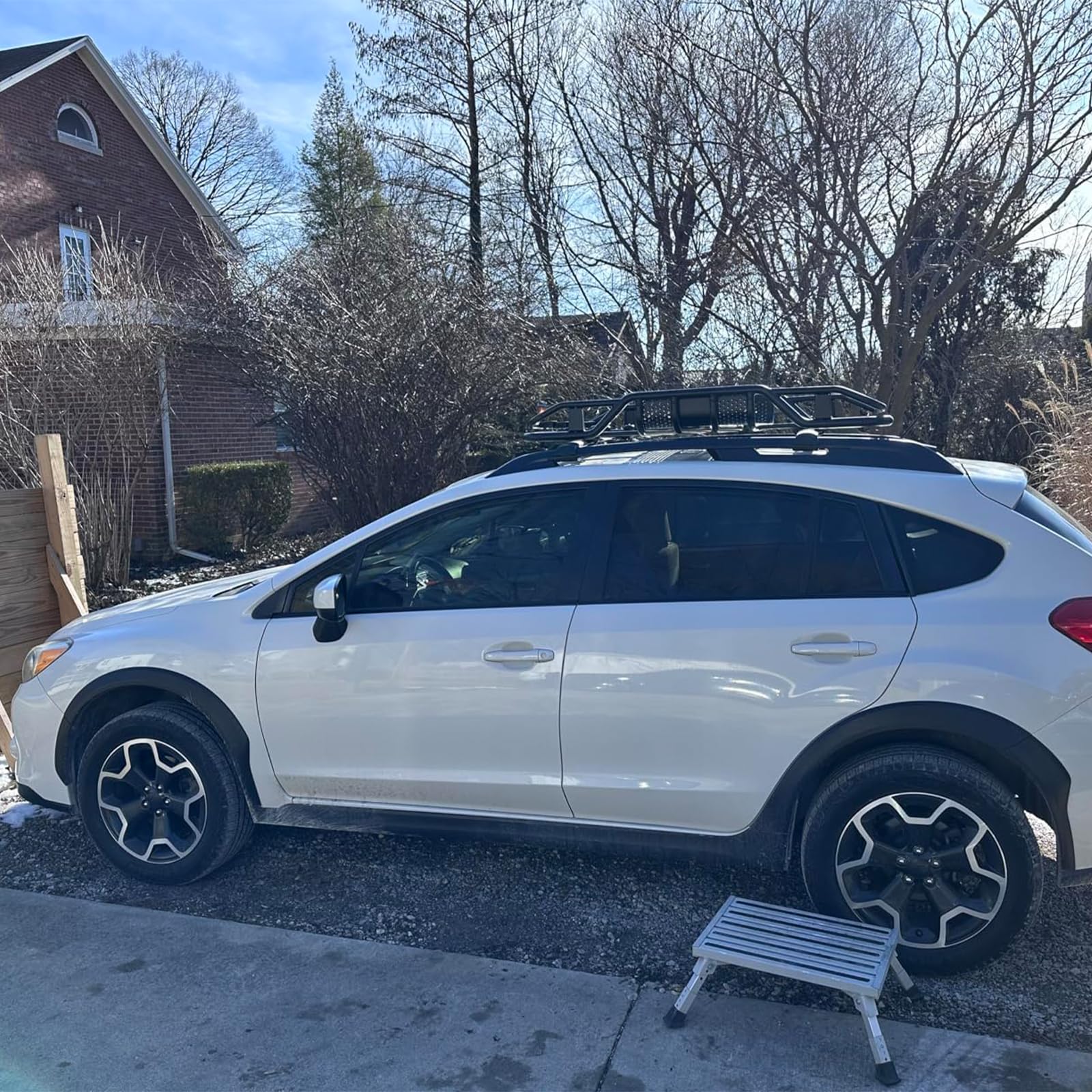 Garvee 50"x38"x6.3" Rooftop Cargo Basket, 165 lbs Capacity Lightweight Anti-Rust Roof Rack for SUVs, Cars & Trucks