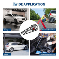 Garvee 2-Pack Hydraulic Car Ramps, 5T/11000 lbs Capacity Low-Profile Car Lift with Adjustable Height (9.4"-13.34") for Trucks, Trailers, and Auto Repair in Garage, Black