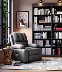 Garvee 22'' Rocker Swivel Recliner Chair, Lazy Boy Recliner for Adults, with 1.5X Sponge Filling, Side Pocket, and Cup Holder, for Living Room, Bedroom, and Nursery, Grey