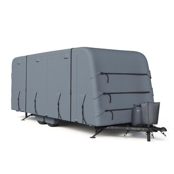 \Garvee 6-Layer Heavy-Duty RV Cover - Waterproof Windproof Travel Trailer Cover with Breathable Top, Tire Covers, and Accessories, Fits 21'-24' Motorhomes & Campers