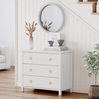 Garvee 3 Dresser for Bedroom, 29" Tall Dresser, Modern Tall Drawer Dresser with Storage, Wooden Closet Dressers Chest of Drawers Freestanding for Bedroom, Nursery, Living Room, White