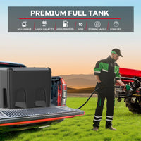 Garvee Portable Fuel Tank, 48 Gallon Diesel & Gasoline Transfer Tank With 12V Electric Pump, 10 GPM Flow Rate, 13ft Hose, Auto Fueling Nozzle , Fuel Transfer Tank for Easy Transportation, Black