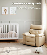 Garvee Oversized Wide Rocker Swivel Recliner Chair - PU Leather Large Manual Recliner for Adults, Ultimate Comfort Lazy Boy with 1.5X Sponge Filling and Easy Recline Mechanism for Relaxation