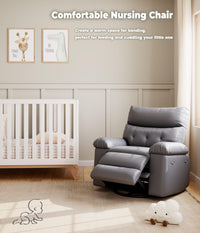 Garvee Oversized Wide Rocker Swivel Recliner Chair - PU Leather Large Manual Recliner for Adults, Ultimate Comfort Lazy Boy with 1.5X Sponge Filling and Easy Recline Mechanism for Relaxation