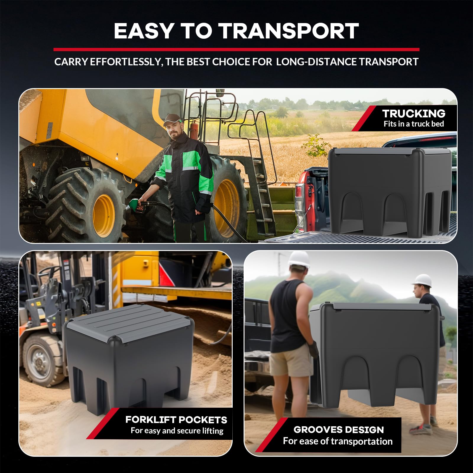 Garvee Portable Fuel Tank, 48 Gallon Diesel & Gasoline Transfer Tank With 12V Electric Pump, 10 GPM Flow Rate, 13ft Hose, Auto Fueling Nozzle , Fuel Transfer Tank for Easy Transportation, Black