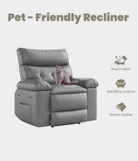 Garvee Oversized Wide Rocker Swivel Recliner Chair - PU Leather Large Manual Recliner for Adults, Ultimate Comfort Lazy Boy with 1.5X Sponge Filling and Easy Recline Mechanism for Relaxation