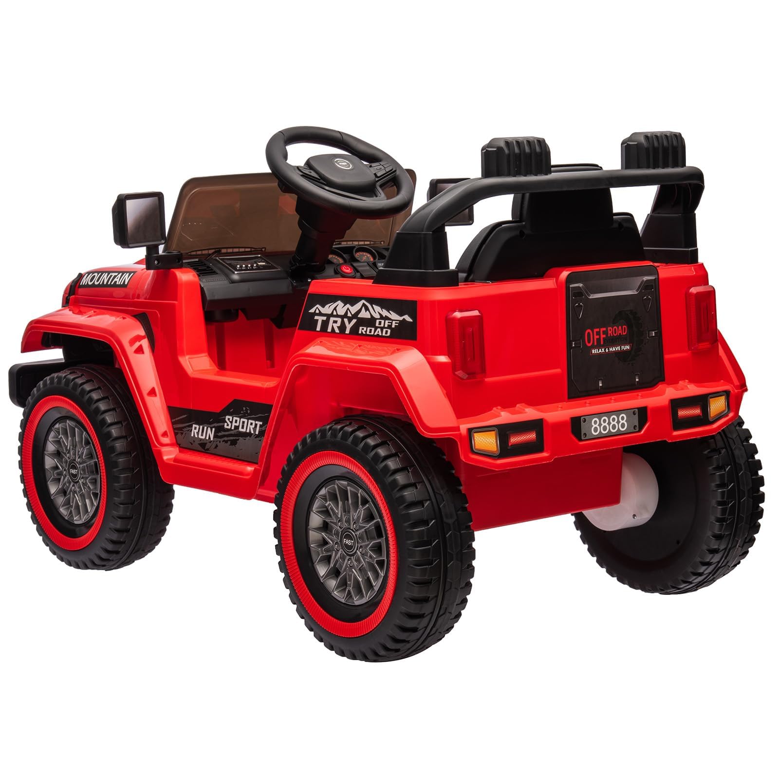 Garvee Ride - P Series: 12V Kids Ride-On Truck For Age 3+, Remote Control, LED, Music, 3 Speeds - Red