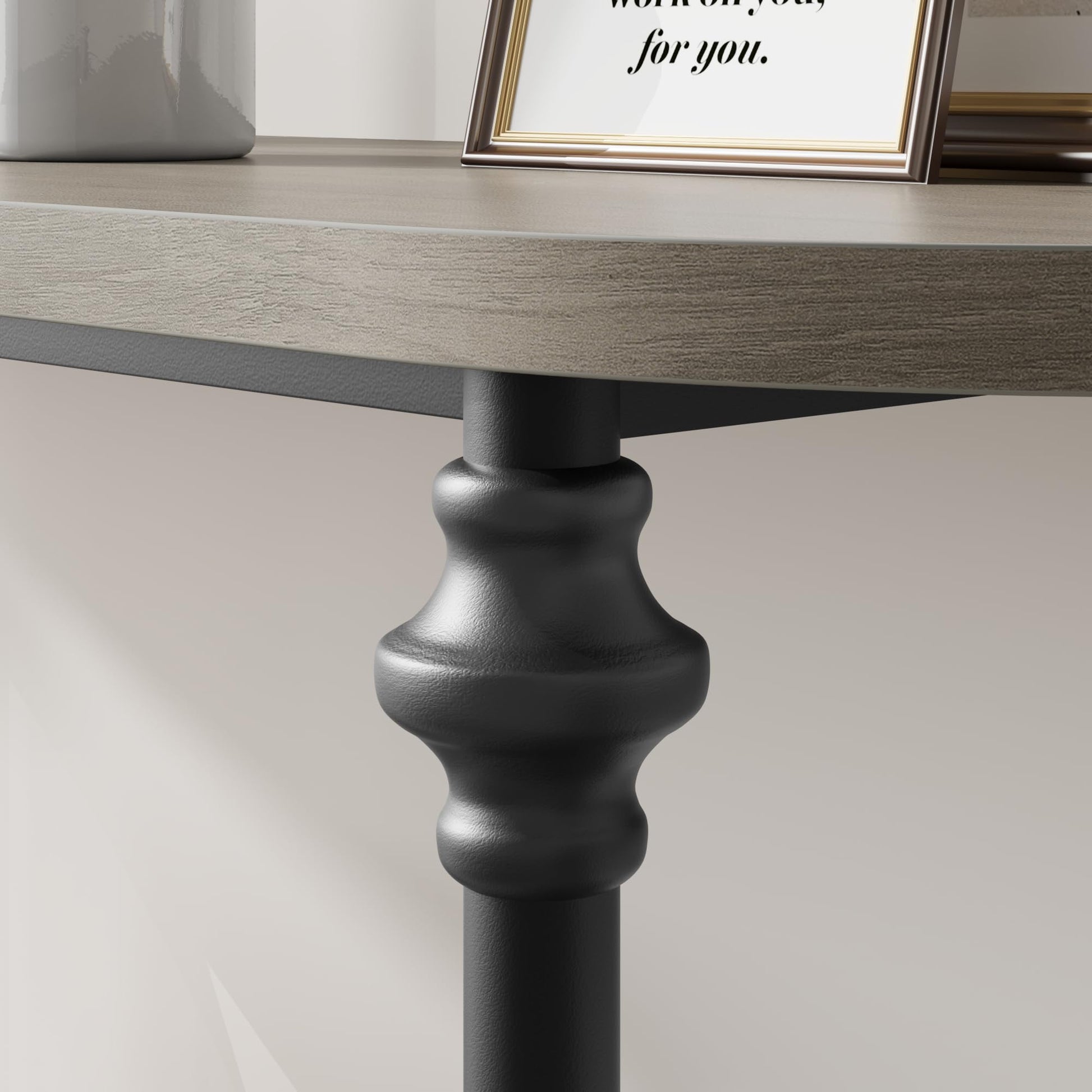 Garvee Console Table, 43.3" Entryway Table with Storage, 2 Tier Sofa Table with Metal Frame and MDF, Behind Couch Table for Living Room, Hallway, Entryway-Grey