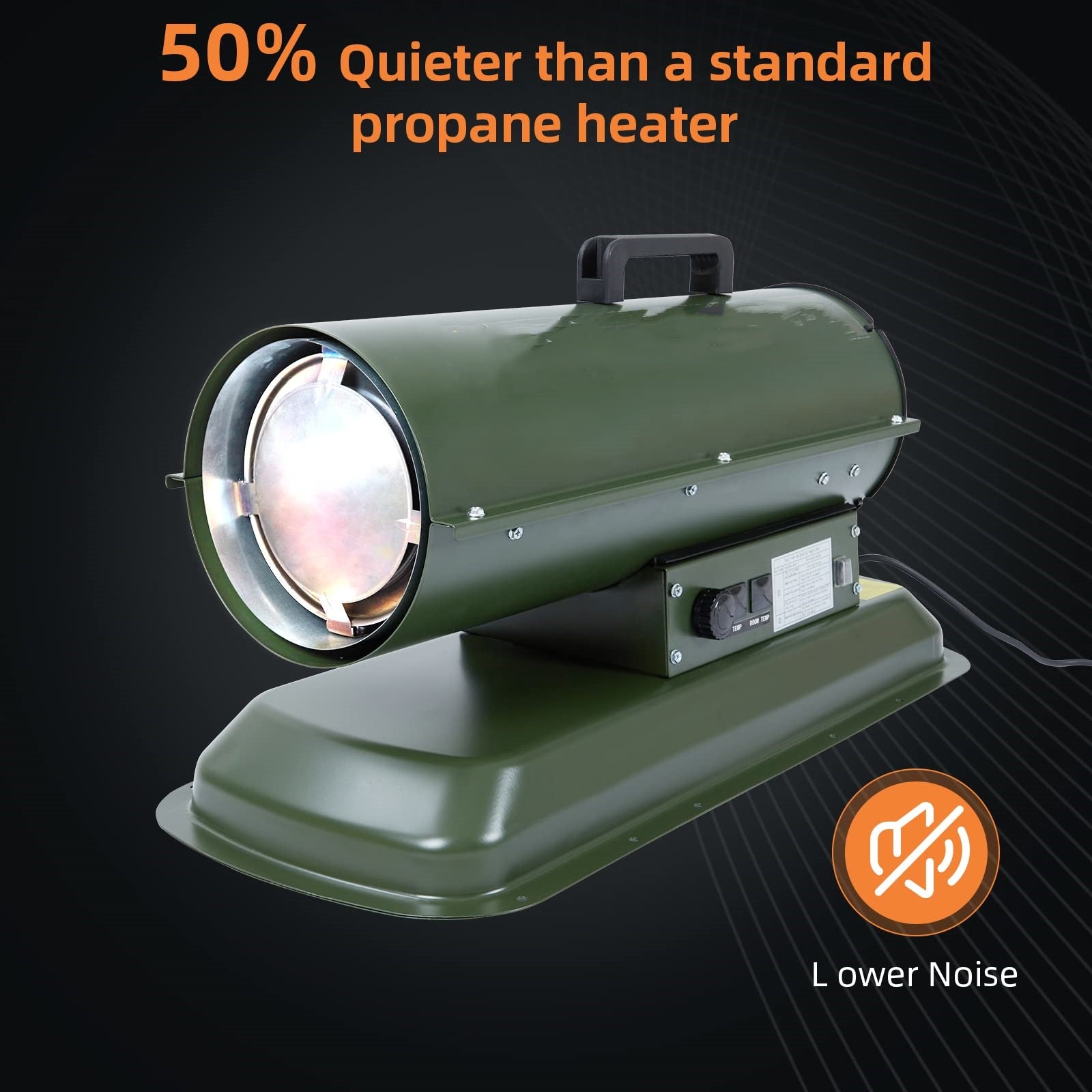 Garvee 80000 BTU Forced Air Diesel and Kerosene Heater, Thermostat Control, Portable for Outside, Jobsite, Garage, Construction, Green