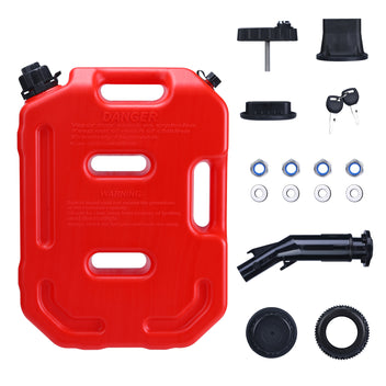 Garvee Secure 10L Portable Gas Can with Locking Mounting Bracket – Heavy-Duty HDPE Fuel Tank for Car, Motorcycle, SUV, ATV, UTV – Key Lock, U-Bolt for 1" Tube – US Market, 2 Gallon Capacity, Lockable