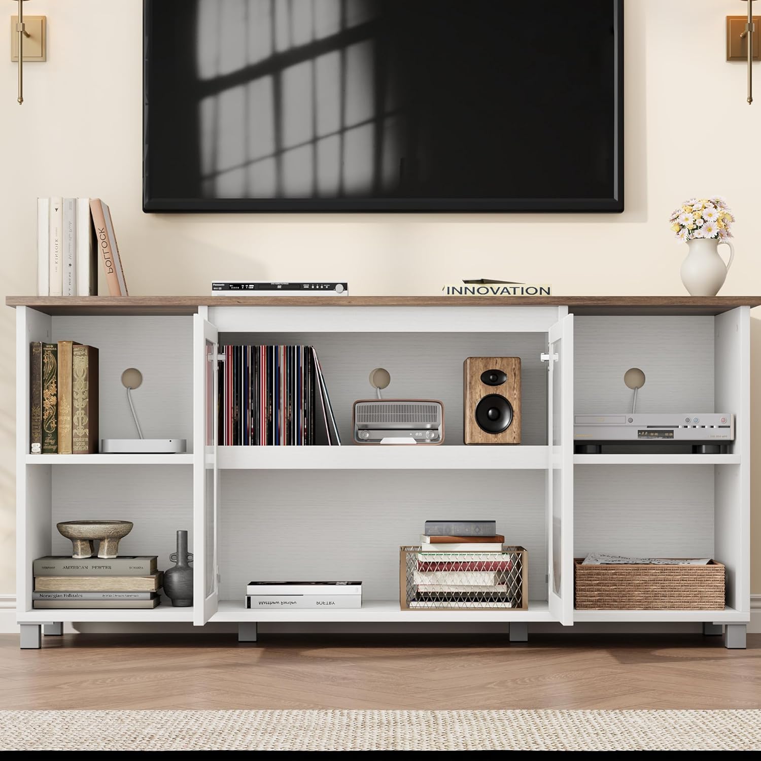 Garvee TV Stand With Glass