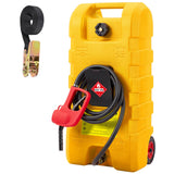 Garvee 15 Gallon Portable Fuel Caddy, 10-ft hose, siphon pump, 7.5 L/min manual nozzle, diesel/gasoline tank - Yellow - Yellow