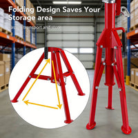 Garvee Heavy Duty Steel Jack Stand V Head Pipe Jack Stand 28"-52" Portable Folding 2500 lb Load Carbon Steel