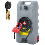 Garvee 15 Gallon Portable Fuel Caddy, 10-ft hose, siphon pump, 7.5 L/min manual nozzle, diesel/gasoline tank - Gray - Grey
