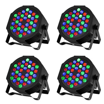 GARVEE 4 Packs Party Lights 36 LED RGB Stage Lights for Home Party Birthday Club
