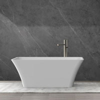 Garvee SZ3 59" Freestanding Acrylic Bathtub in Streamline Design with Chrome Overflow and Drain, cUPC Certified, White
