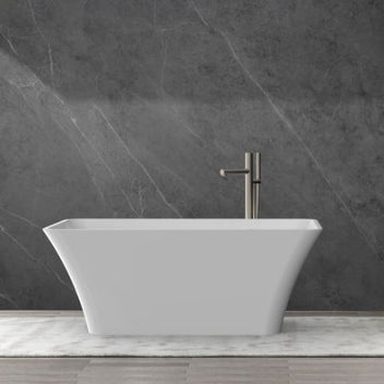 Garvee SZ3 67" Freestanding Bathtub in Streamline Design with Chrome Overflow and Drain, cUPC Certified, White