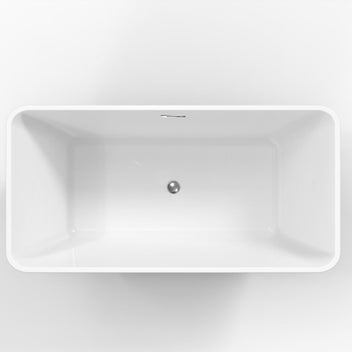 Garvee SZ3 67" Freestanding Bathtub in Streamline Design with Chrome Overflow and Drain, cUPC Certified, White